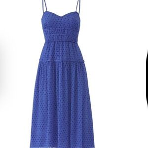 Blue Pleated A-Line Midi Skirt for Casual Wear